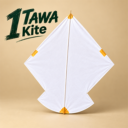 1 Tawa White Basant Kite | Basant Patang Co.